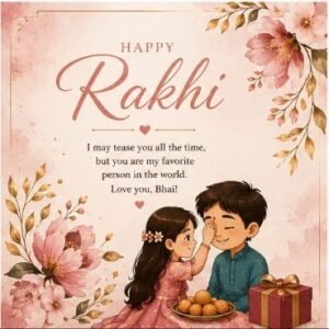 Blushing Floral Sibling Rakhi Card