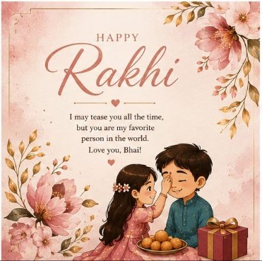 Blushing Floral Sibling Rakhi Card