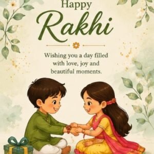 Sage Botanical Sibling Rakhi Card