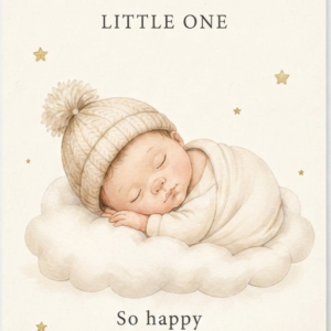 Welcome Little One" Sleeping Baby Card