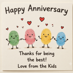 Fingerprint Family Anniversary Card