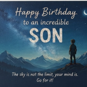 Starlit Mountain Son Card