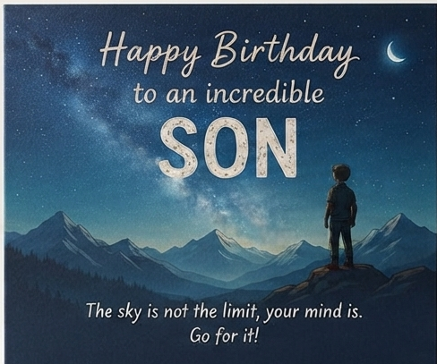 Starlit Mountain Son Card