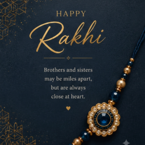Royal Blue Long Distance Rakhi Card