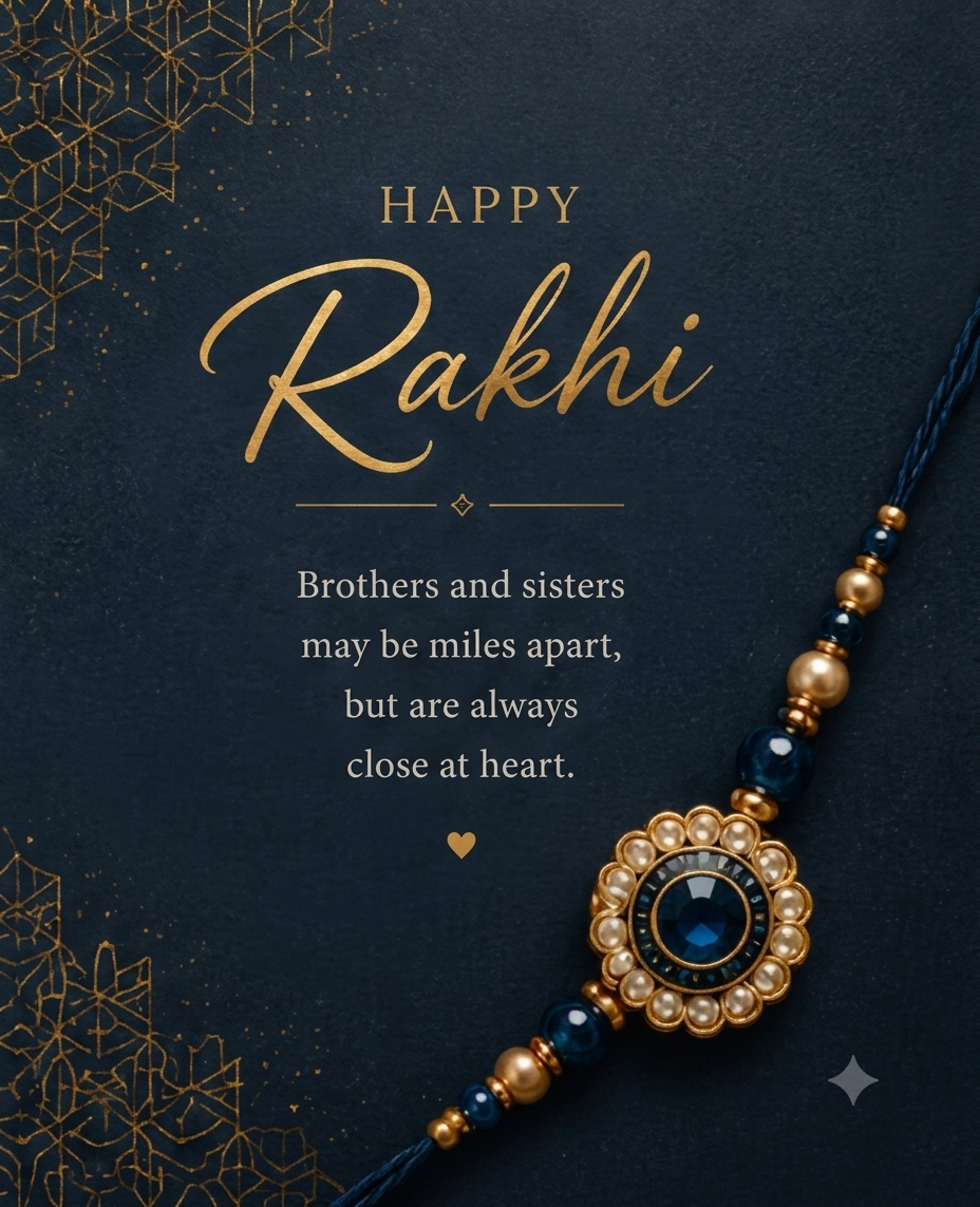 Royal Blue Long Distance Rakhi Card