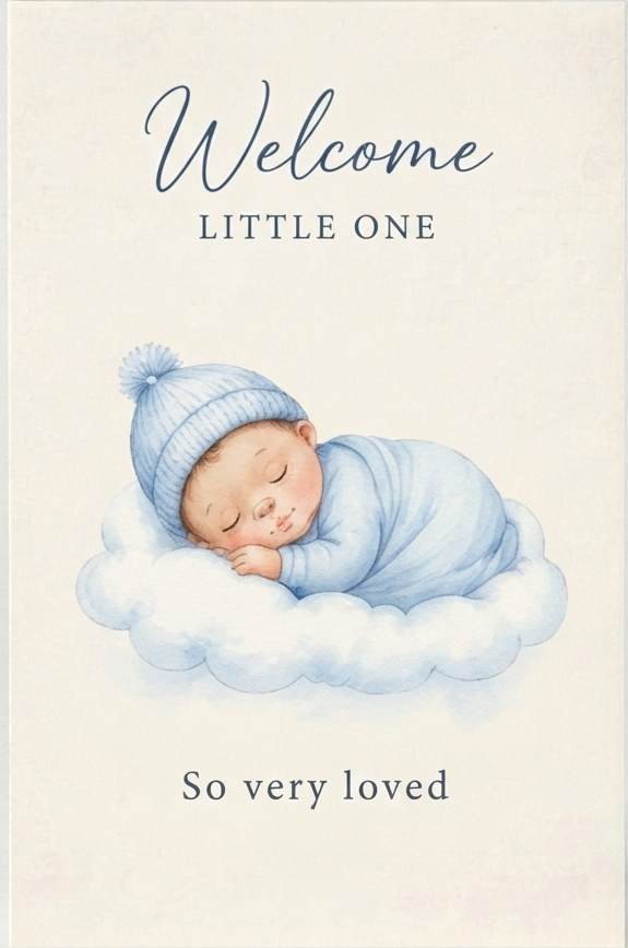 "Sweet Baby" Sleeping Moon Card