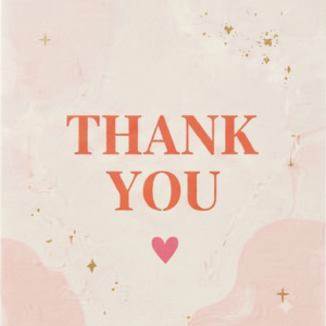 "Blushing Heart" Thank You Card