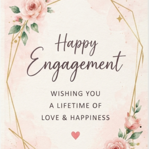 Geometric Floral Engagement Card