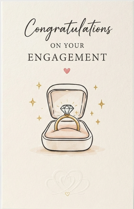"Congratulations on Your Engagement" Ring Card