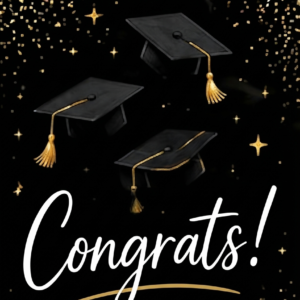 Golden Confetti Congrats Graduation Card