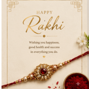 Golden Wishes Rakhi Greeting Card
