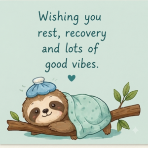 Sleeping Sloth Get Well Card