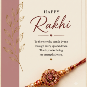 Rose Gold Rakhi Card