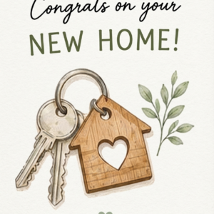 "Keys to Happiness" New Home Card