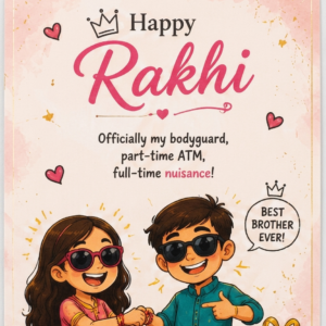 Cool Sibling Funny Rakhi Greeting Card