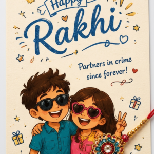 Partners in Crime Rakhi Card
