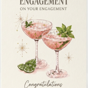 "On Your Engagement" Cocktail Toast Card