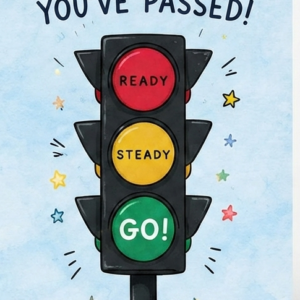 "You've Passed!" Traffic Light Card