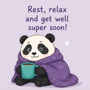 Cozy Panda Get Well Soon Card