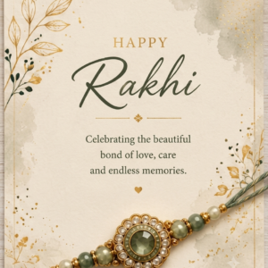 Sage Green Elegant Rakhi Card