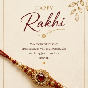 Elegant Traditional Crimson Rakhi Greeting Card Set