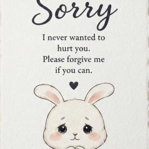 "Sorry" Cute Bunny Card