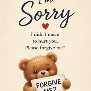 "I'm Sorry" Teddy Bear  Card
