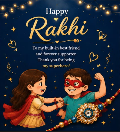 Superhero Brother Rakhi Greeting Card