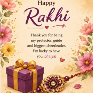 Floral Blessing Bhaiya Rakhi Card