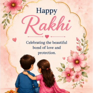 Pink Blossom Sibling Rakhi Card
