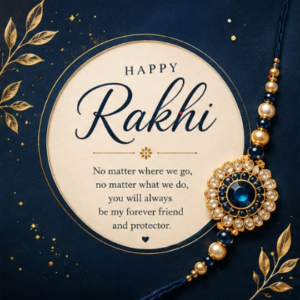 Midnight Blue Sapphire Rakhi Card