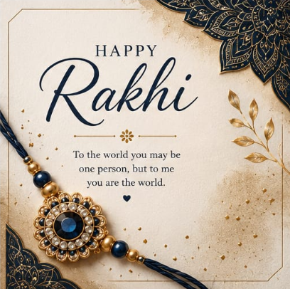Midnight Gold Mandala Rakhi Card