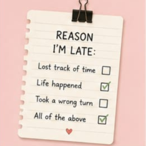 Reason I'm Late Checklist Card